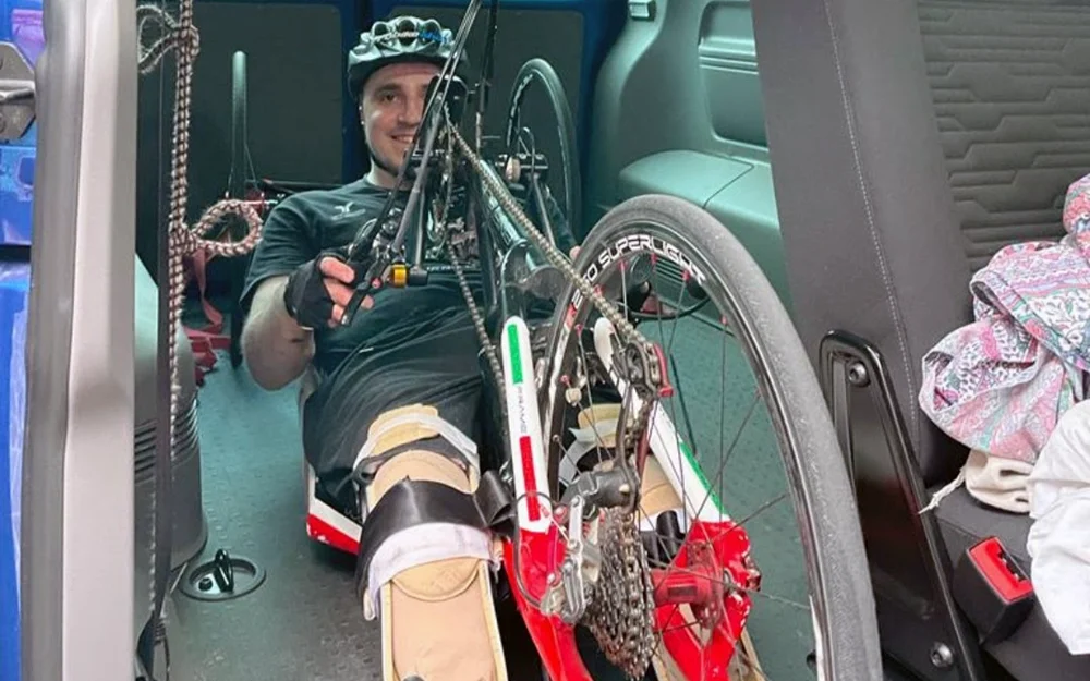 Giovanni Zanda con bicicletta assistita